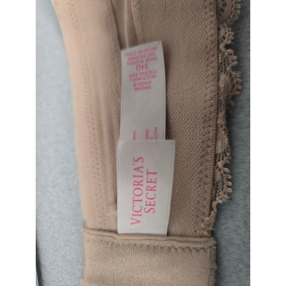 Victoria's Secret Dream Angels Strapless Multi-Way Bra Beige 34D Lace Trim - Picture 7 of 7
